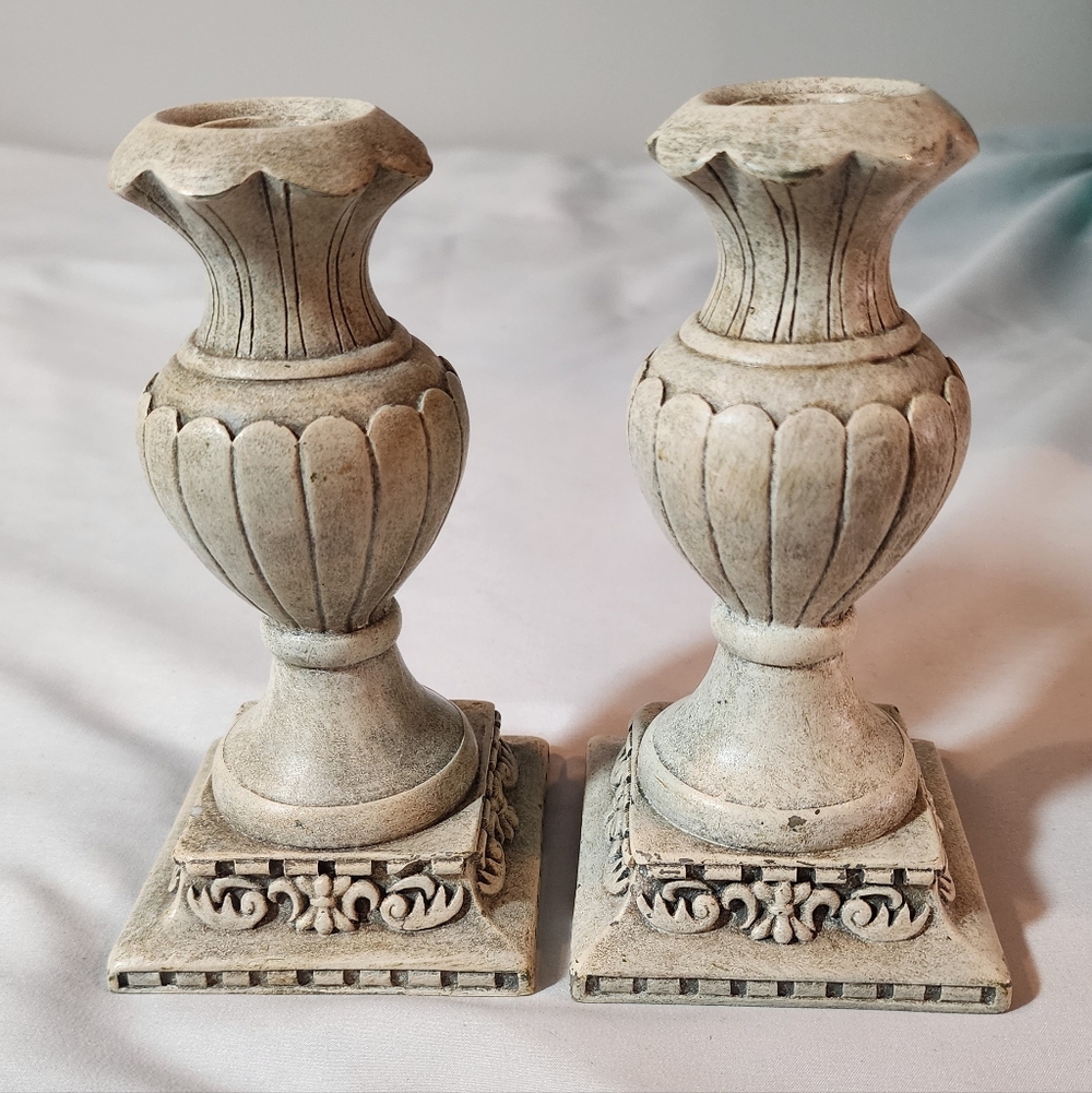 San Pacific International Vintage Candlestick Holder Set Of 2 Minor Flaws
